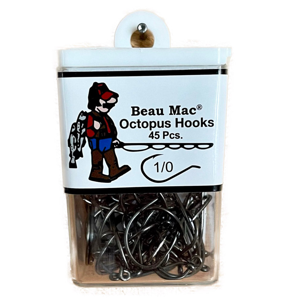 Beau Mac Octopus Hooks Platinum Black - Sizes 4 to 5/0