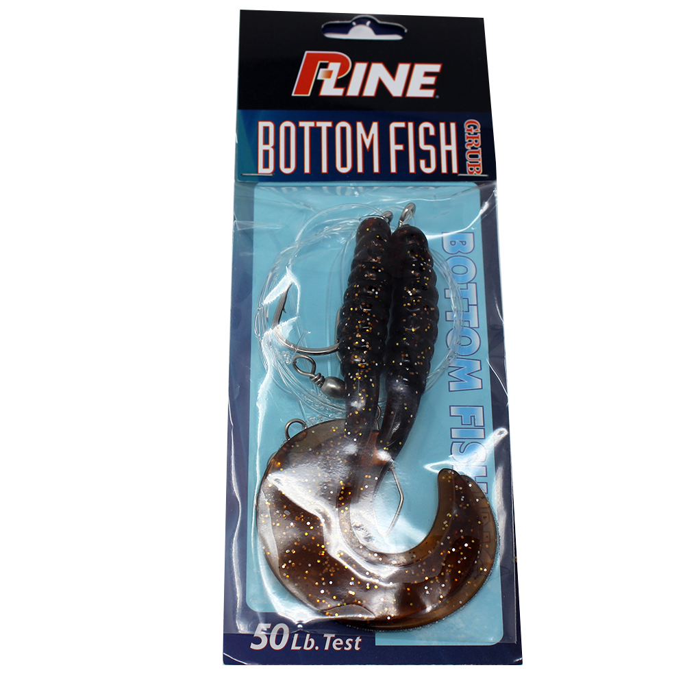 P-Line Bottom Fish Rig 4 Grub, 7/0 Hook, 2 Per Rig - Root Beer– Seattle  Fishing Company