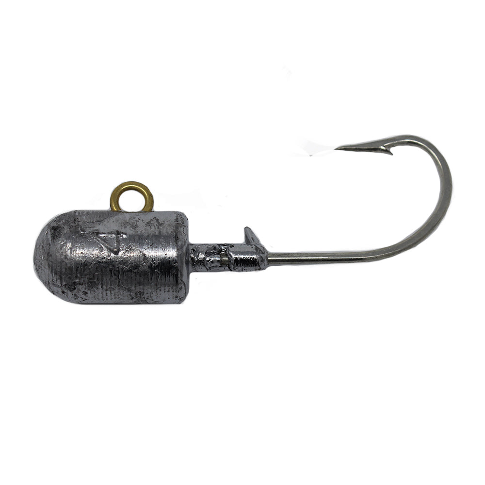 5pcs Fishing 6oz Bullet Jig Head 10/0 MUSTAD Hook 32786 Nickel 2x strong  Glow