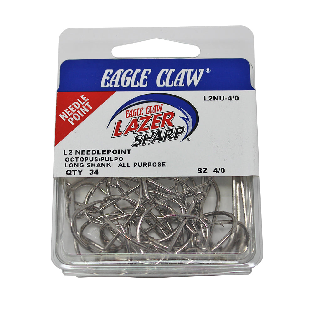 Eagle Claw Lazer Sharp Octopus Hooks Nickel, Sizes 2 to 5/0– Seattle Fishing  Company