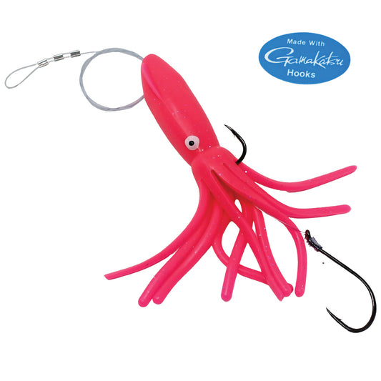 B2 Squid Halibut Rig 8" - Glow Neon Pink