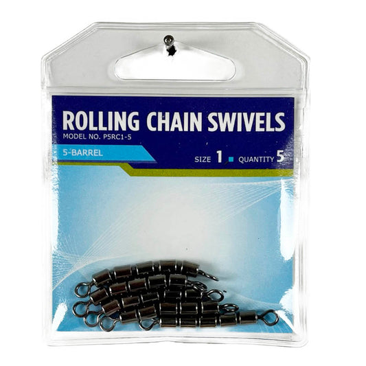 Rolling Chain Swivels 5 Pack - Sizes 5 to 1