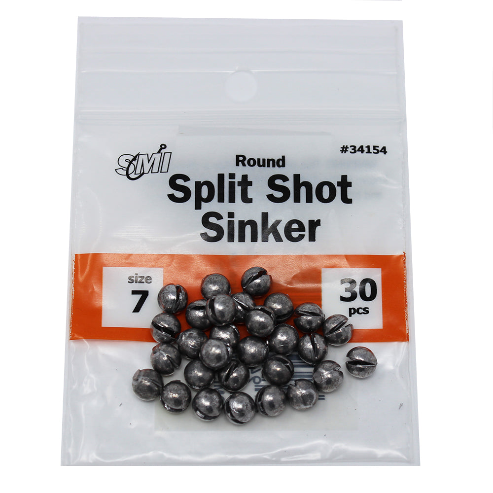 Round Split Shot Sinkers Size B (60 Pieces)
