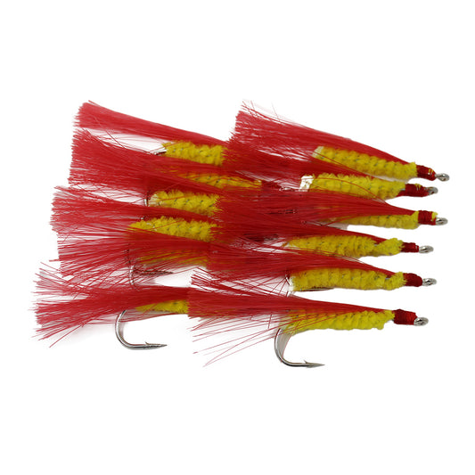 Shrimp Flies 12 Pack - Red Yellow