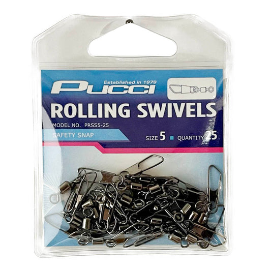 Rolling Swivels with Safety Snap 25 Pack - Sizes 10 to 3